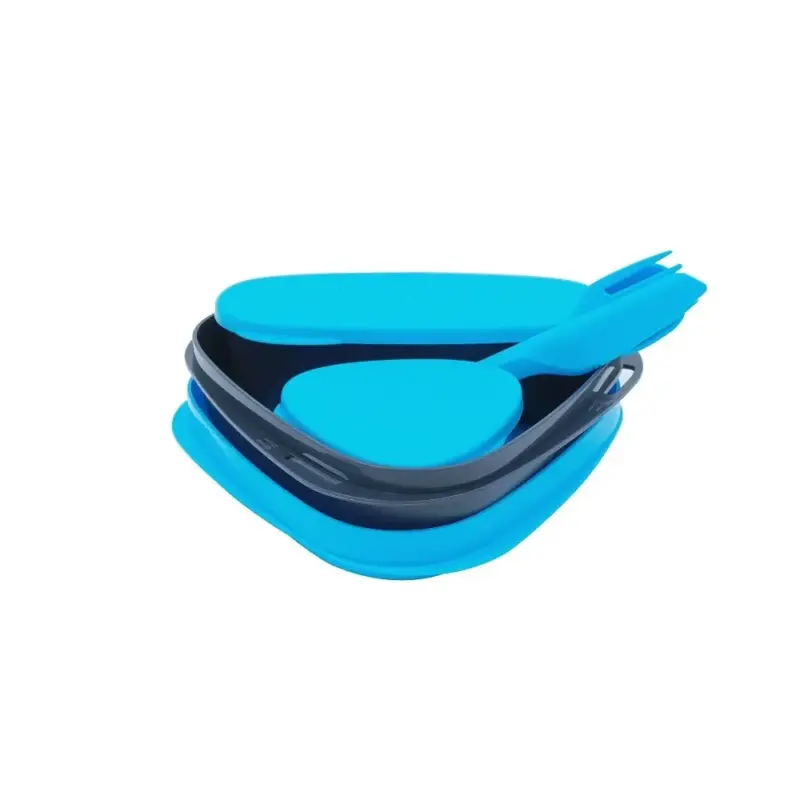 ست ظروف ۸ تکه لایف کمپ Life Camp مدل مثلثی LunchKit 45816 آبی-طوسی