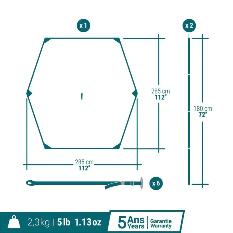 سایبان تارپ کچوا Quechua مدل Tarp
